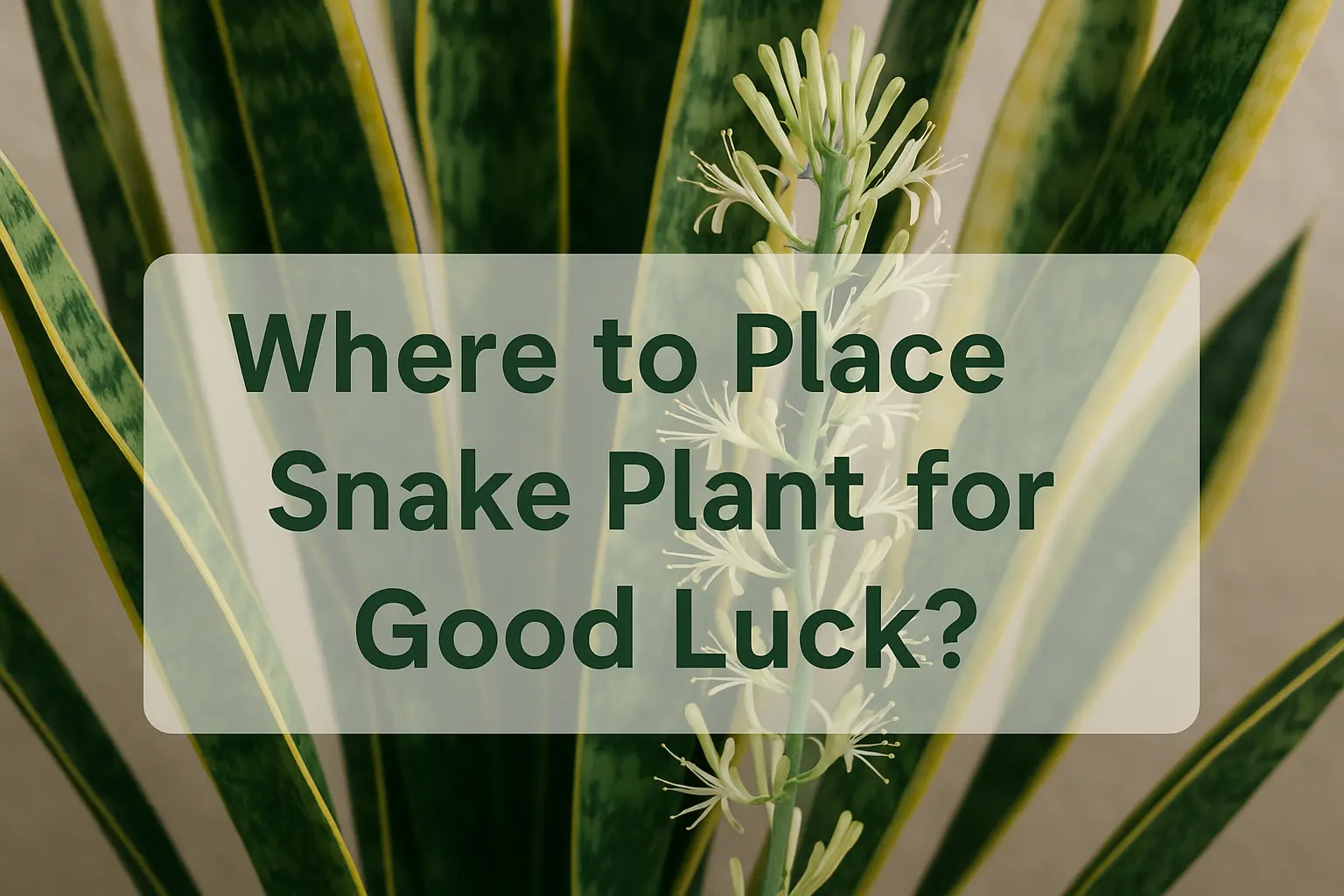 Where to Place Snake Plant for Good Luck